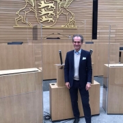 Goswin von Mallinckrodt bei der „Anhörung für eine zukunftsfähige Denkmalpolitik“ im Landtag von Baden-Württemberg